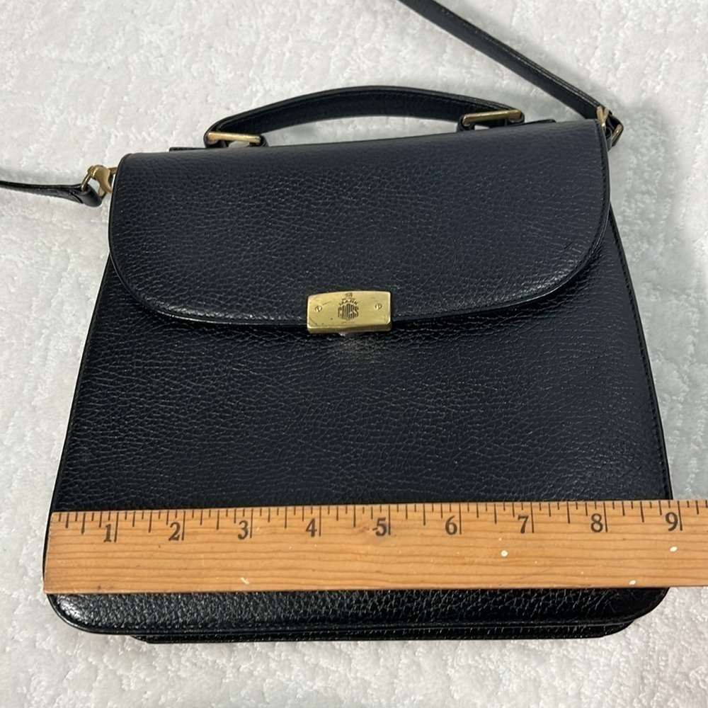 Vintage Mark Cross 1845 leather top handle crossbody bag black - Picture 12 of 16